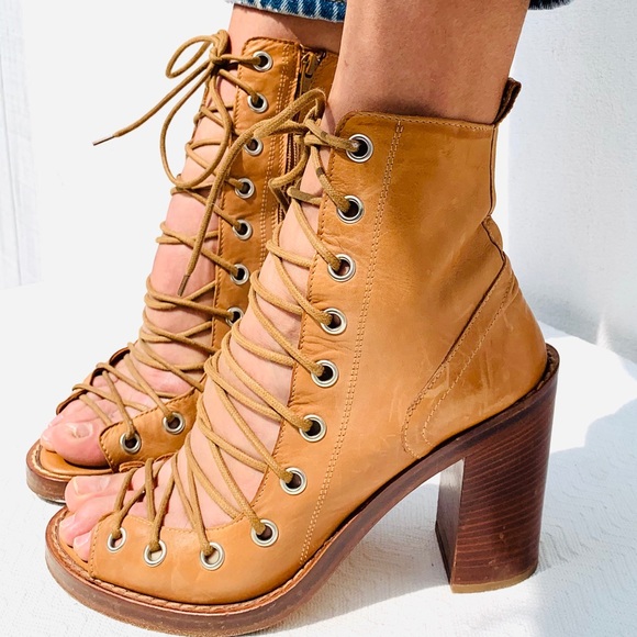 Ann Demuelemeester Tan Lace Up Sandal Boot 39 or 9 - Picture 2 of 15